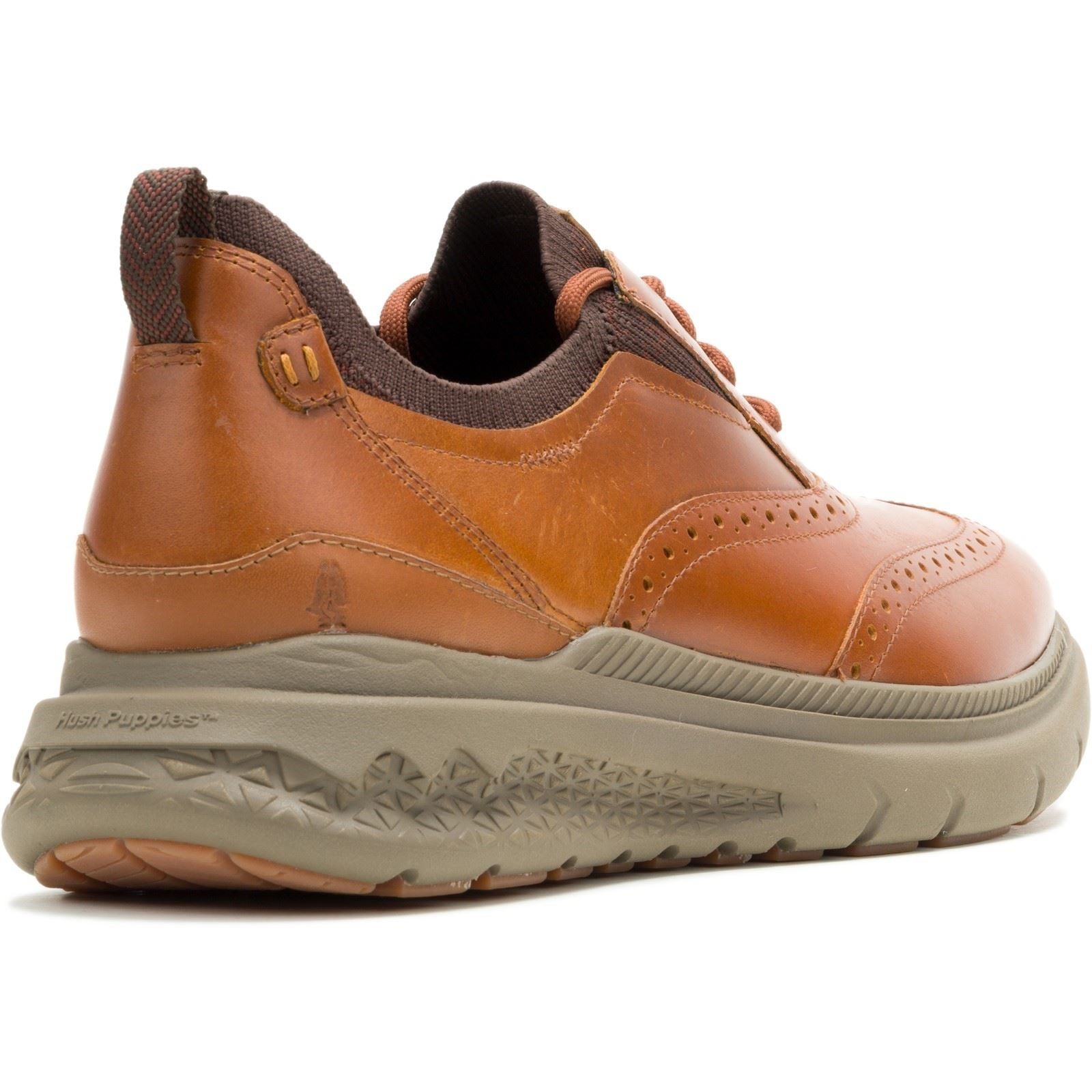 Hush Puppies Excel Leather Men's Cognac Lace-Up Shoes