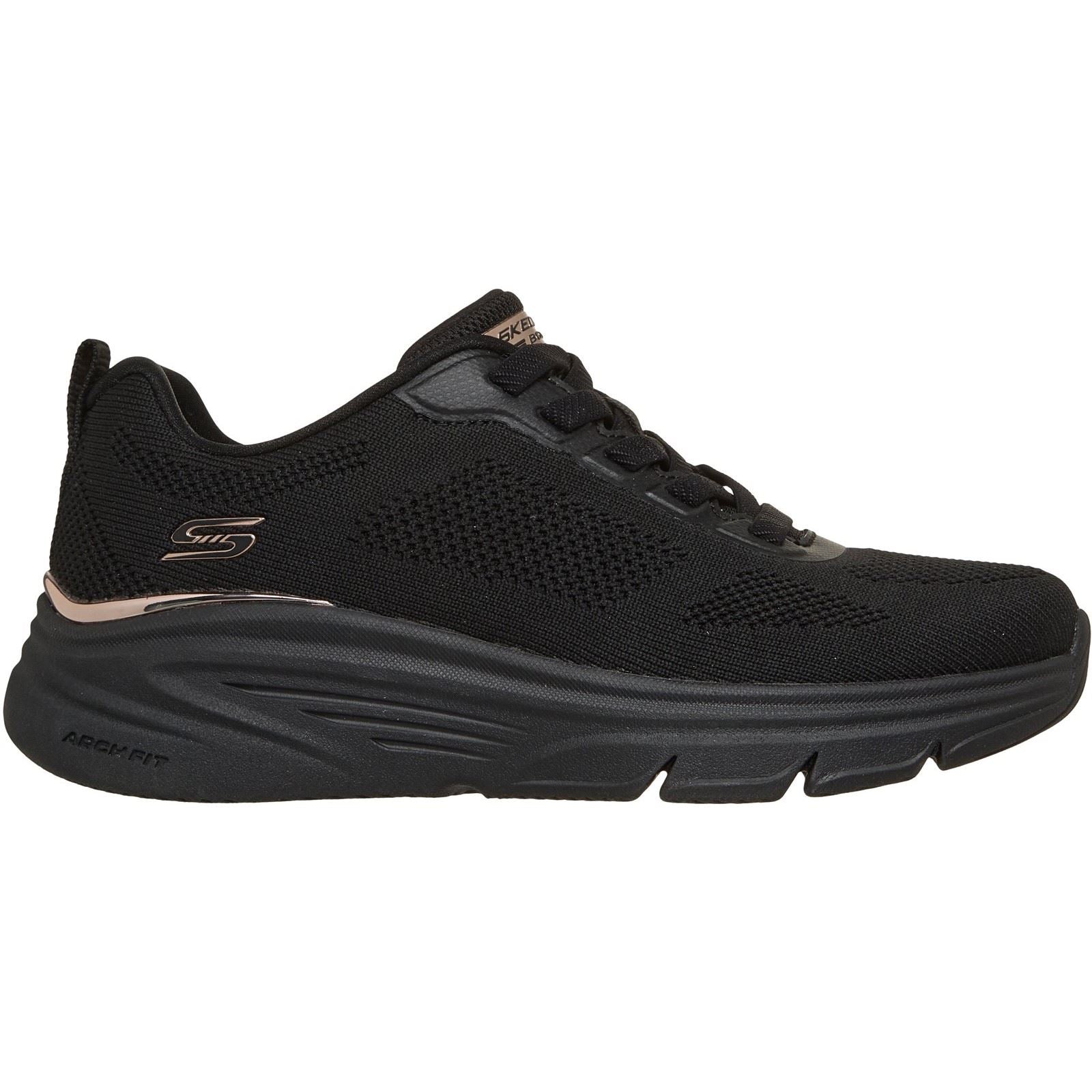 Skechers BOBS Arch Fit Elev8 Textile Women's Black Engineered Knit Trainers