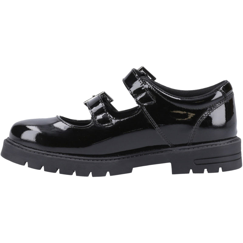 Hush Puppies Ella Patent Senior Leather Girls's Black Shoes