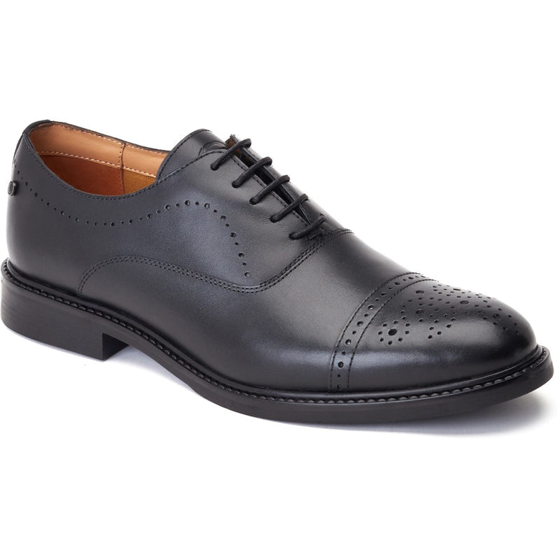 Base London Corbin Leather Men's Black Oxford Shoes