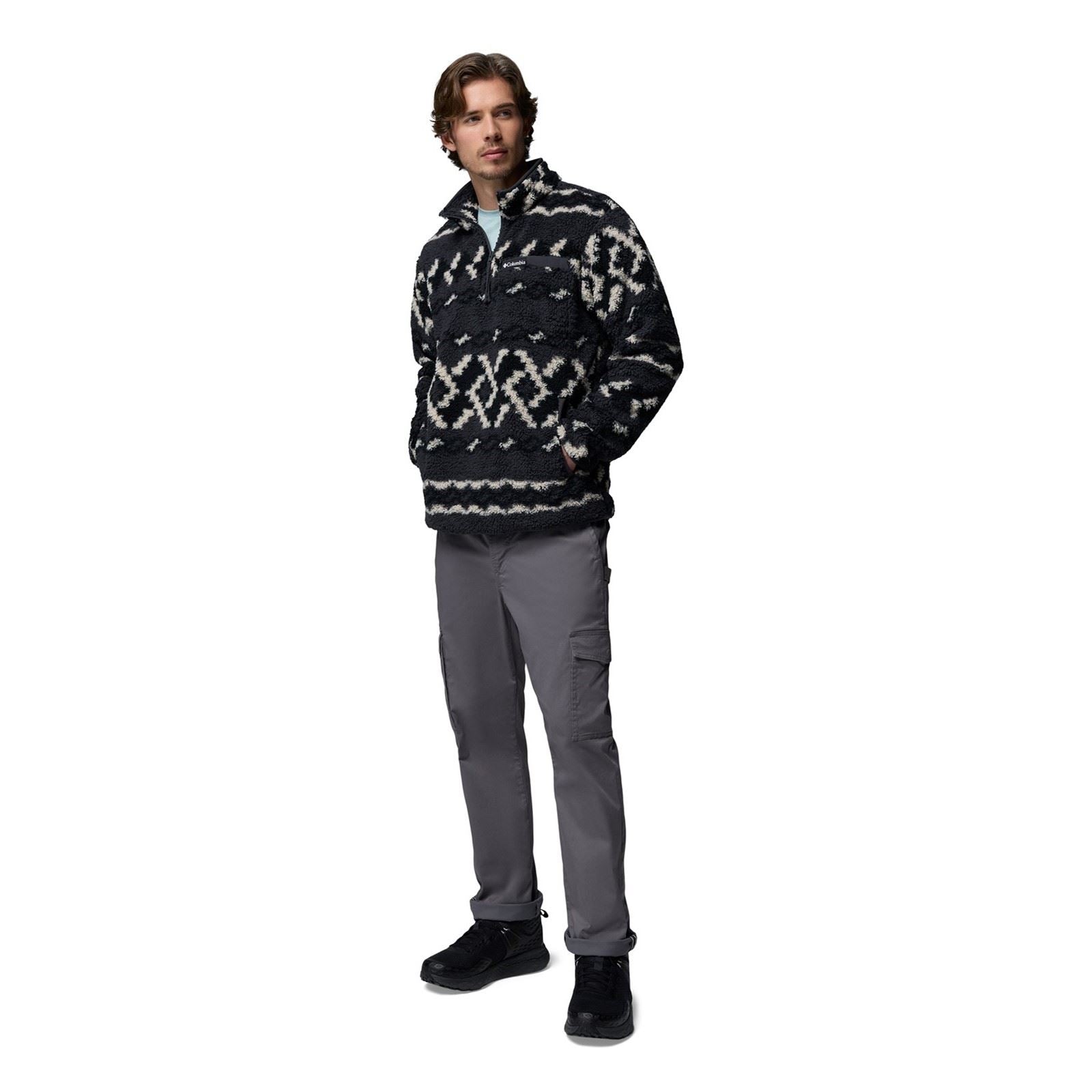 Columbia Rugged Ridge High Pile Half Zip Men's Black Fleece Pullover