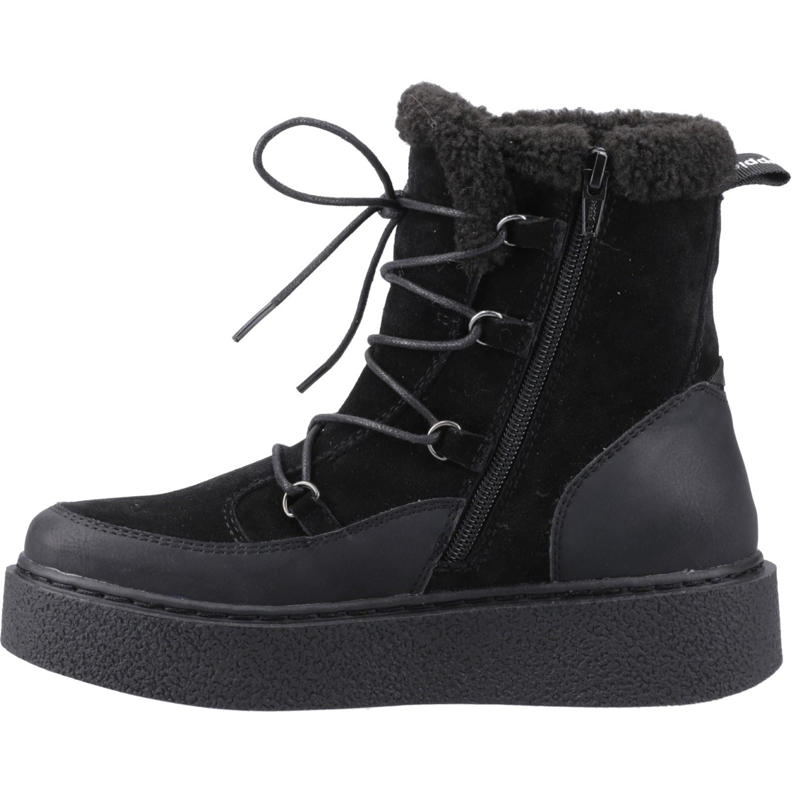Hush Puppies Bronte Suede Women's Black Winter Mid Calf Boots