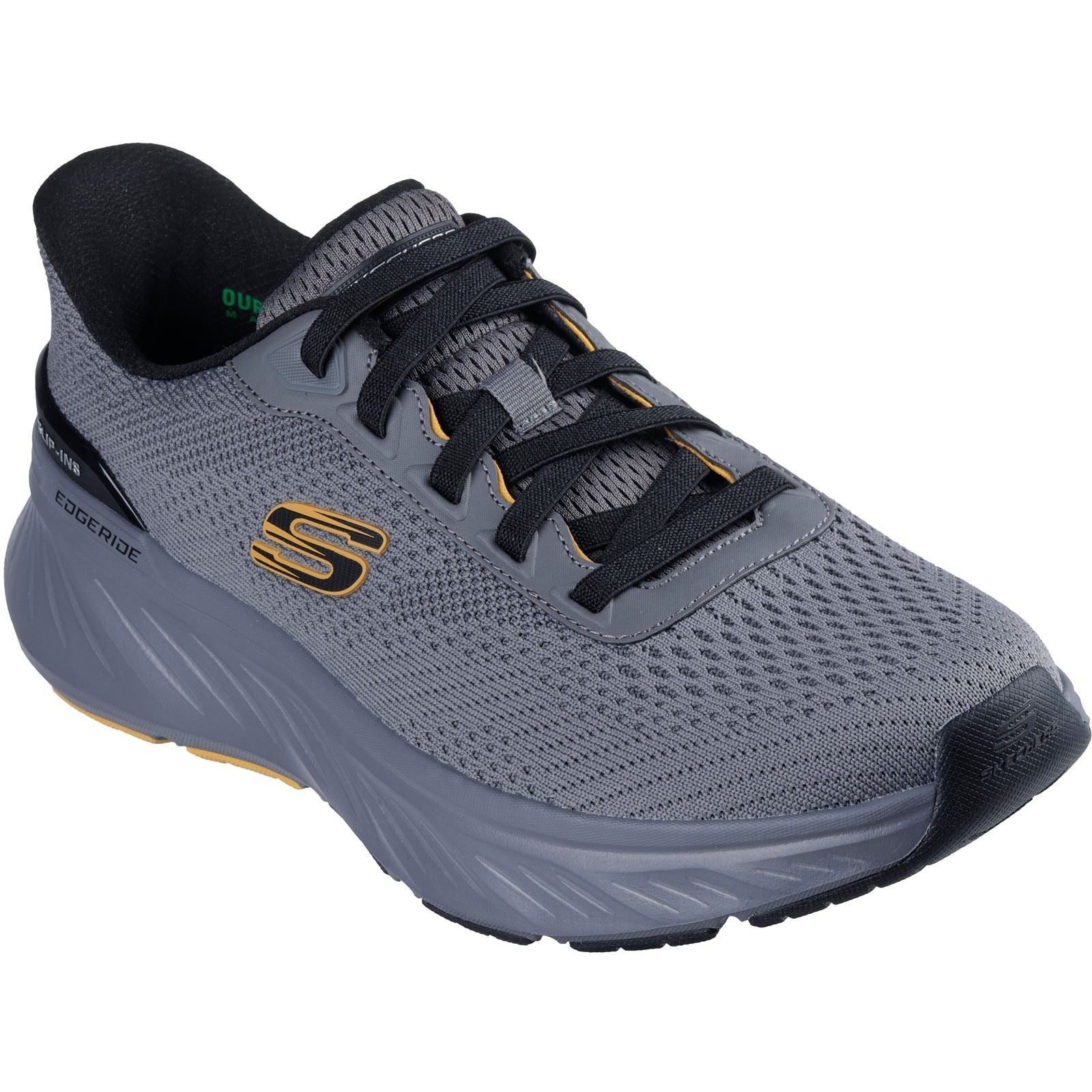 Skechers Edgeride Textile Men's Charcoal/Yellow Sneakers
