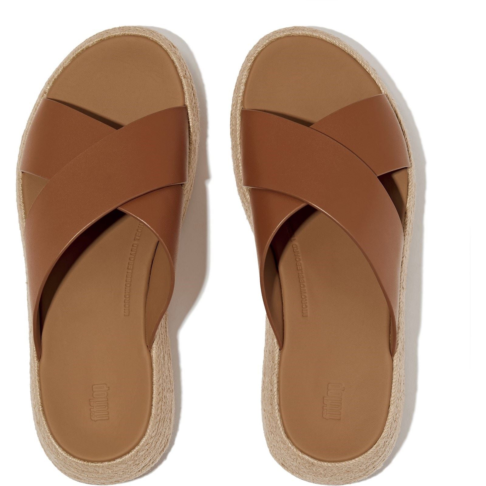 Fitflop F-Mode Cross Leather Women's Deep Tan Sandals