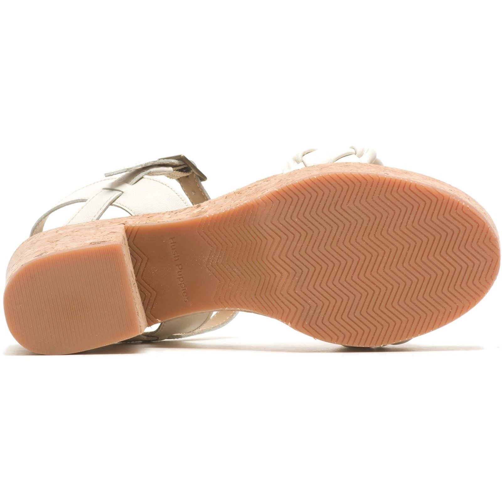 Hush Puppies Poppy Quarter Strap Leather Women's White Heels