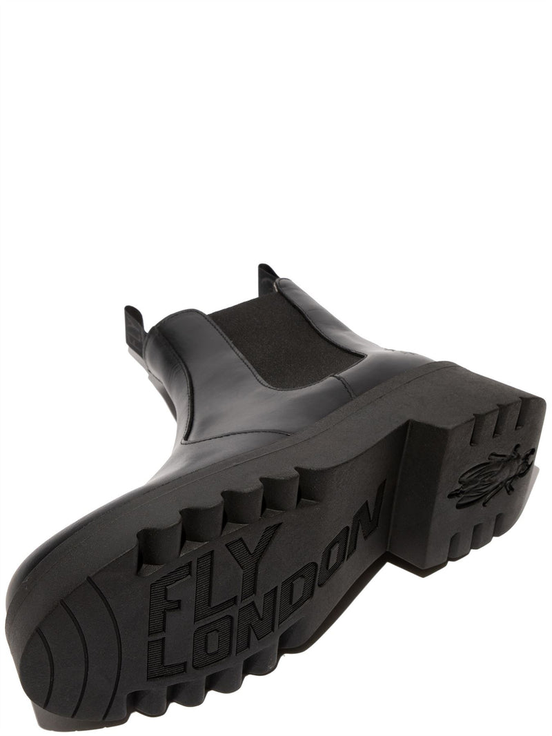 Fly London Medi Leather Women's Black Boots