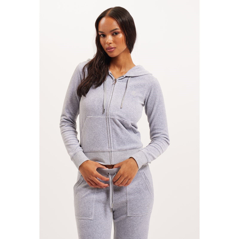 Juicy Couture Robertson Classic Jacket Synthetic Women's Silver Hooded Sweatshirt