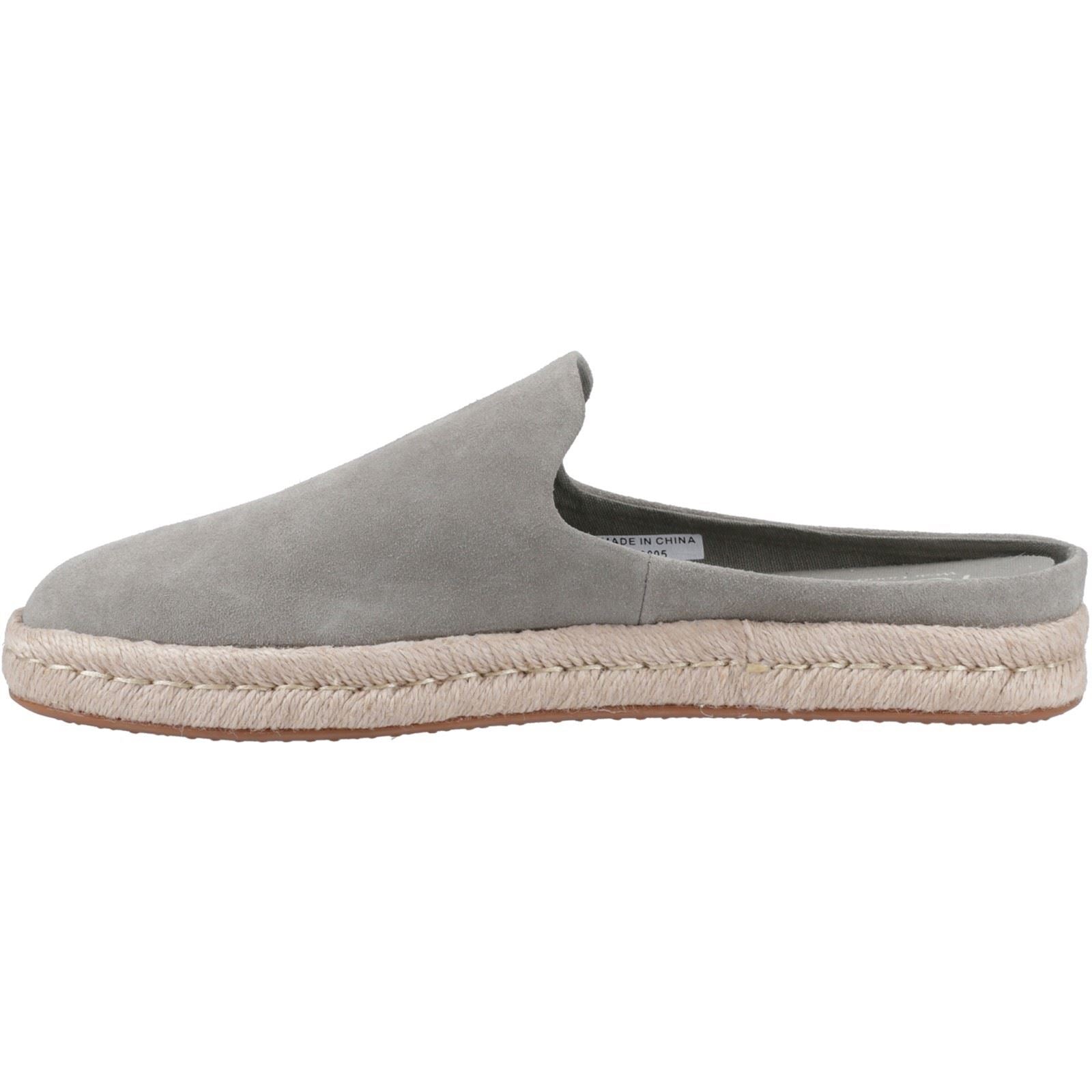 TOMS Santiago Mule Leather Men's Vetiver Grey Slippers