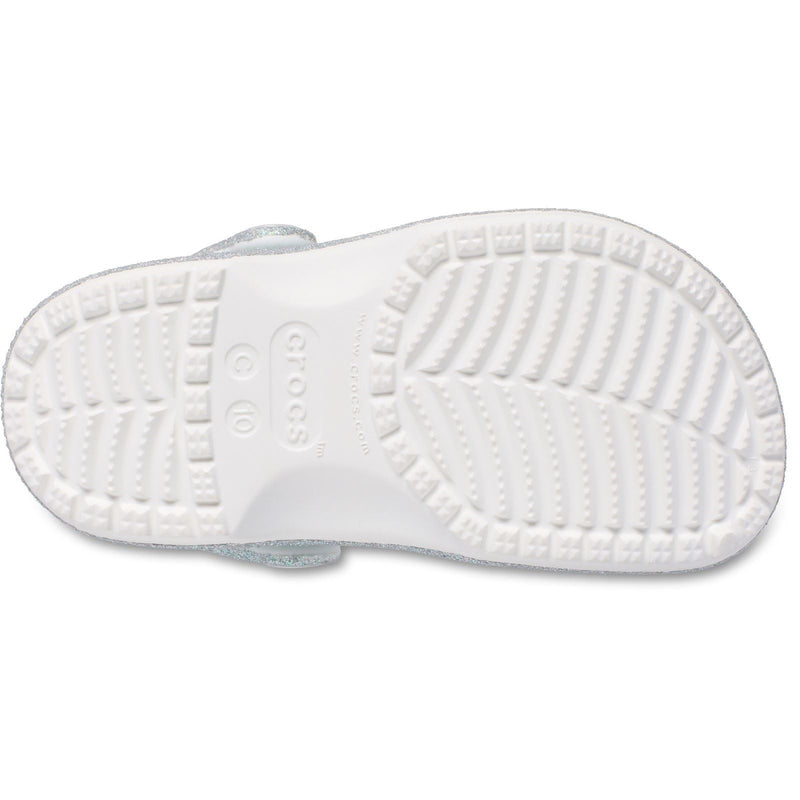 Crocs Classic Glitter Clog Synthetic White Loafers