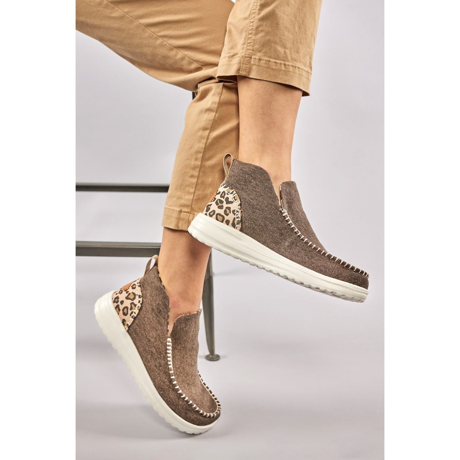 HEYDUDE Denny Cotton Women's Leopard Boots