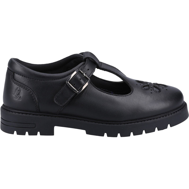 Hush Puppies Fiona SNR Leather Girls's Black Shoes