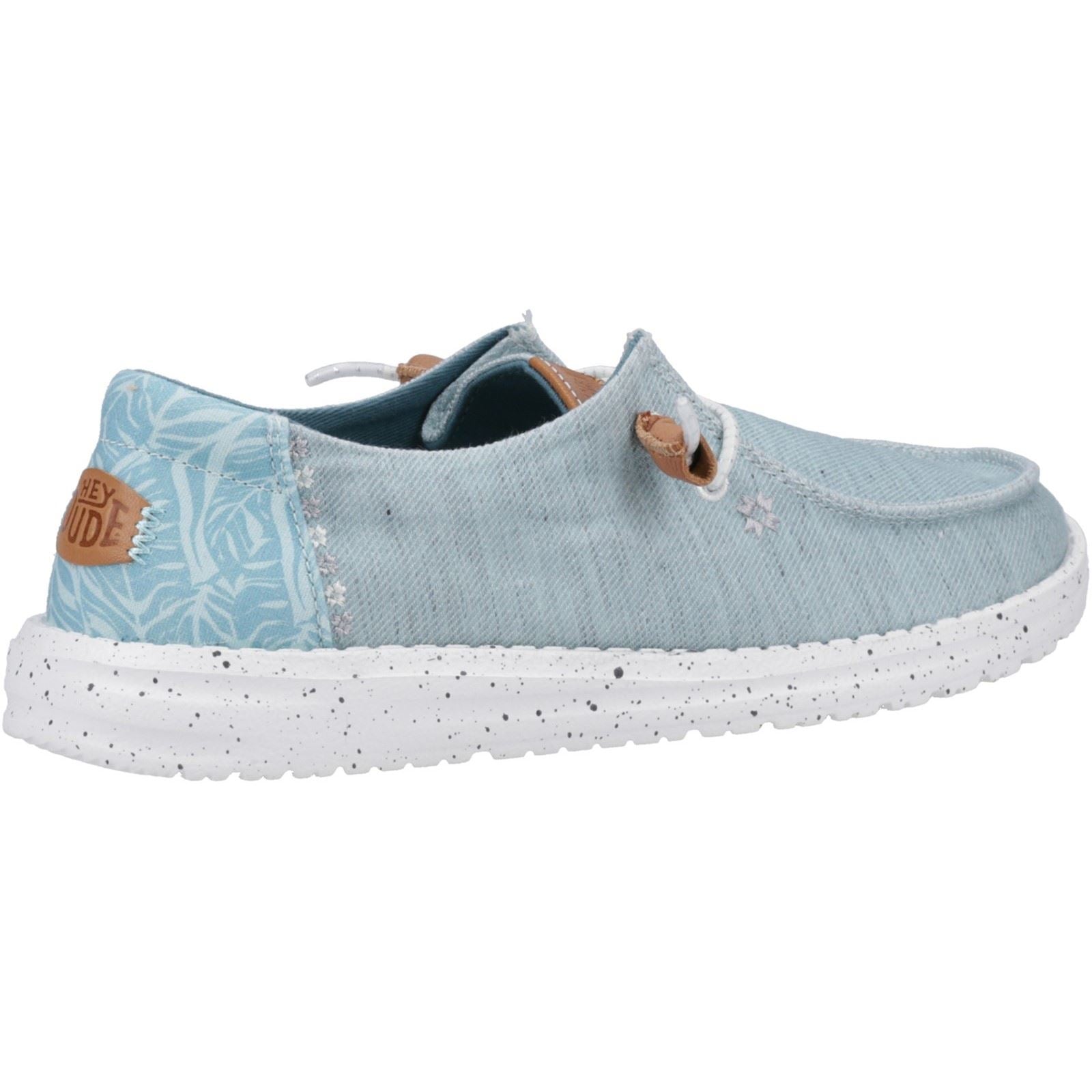 HEYDUDE Wendy Heathered Slub Tropical Linen/Lyocell/Cotton Women's Blue Shoes