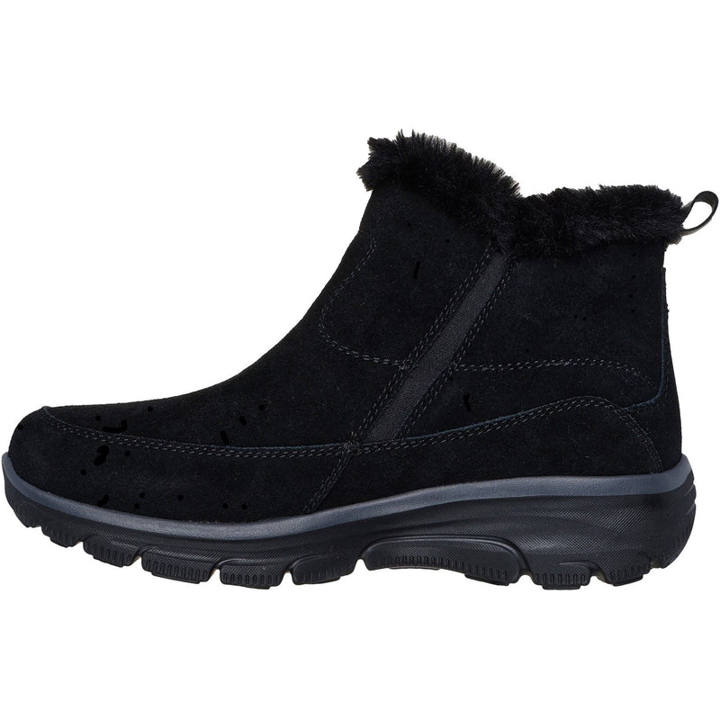 Skechers Easy Going Cool Zip! Leather Women's Black Winter Ankle Boots