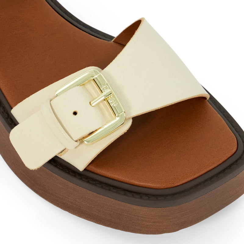 Dune Luno Leather Women's Ecru Sandals