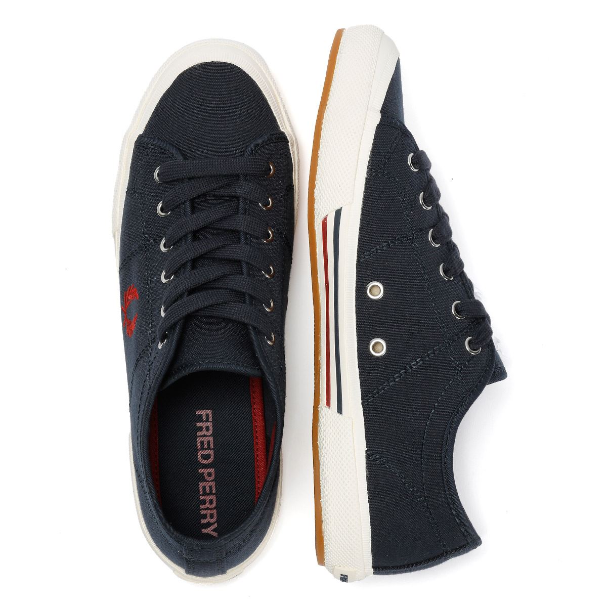 Fred Perry B708 Vintage Tennis Canvas Men's Navy/Red Sneakers