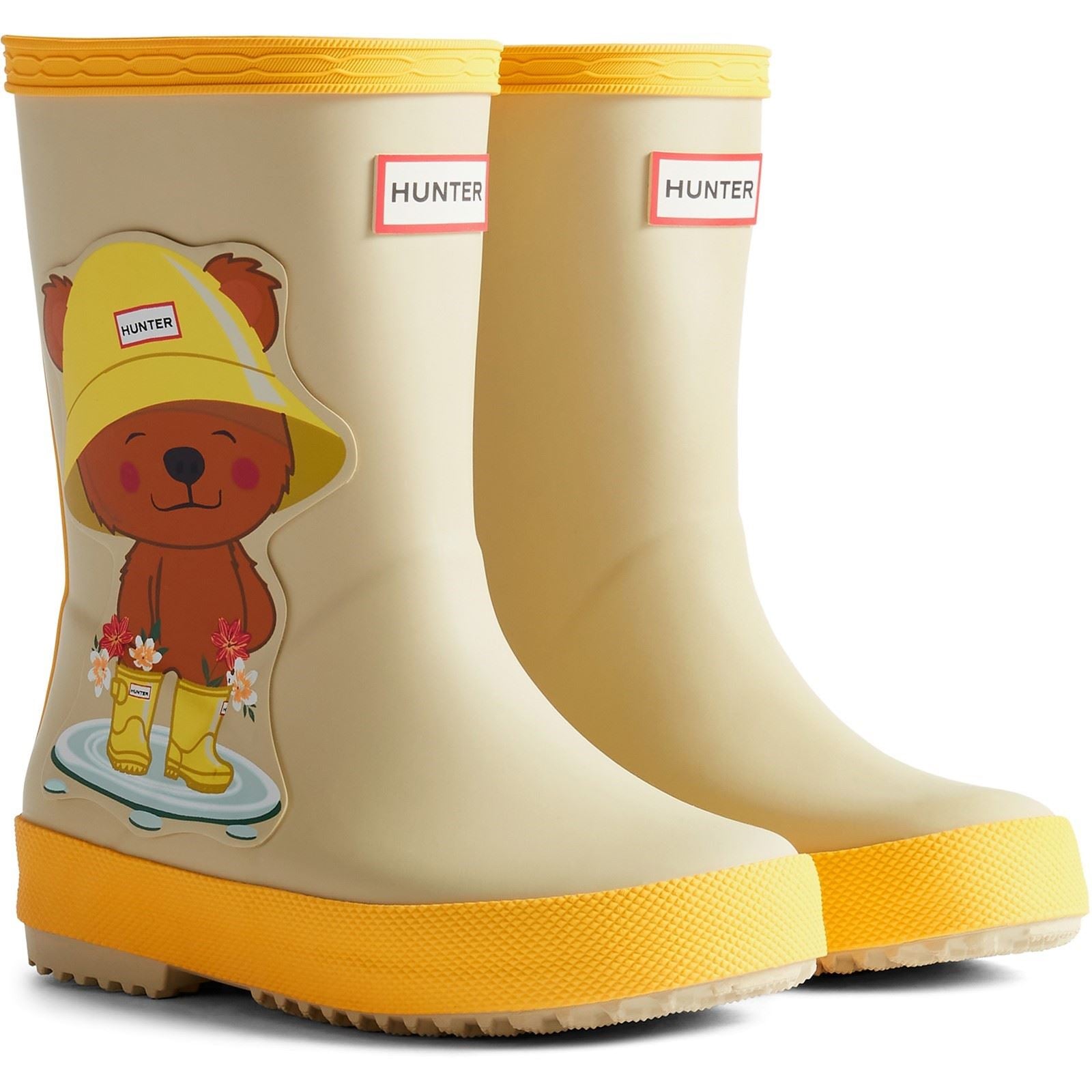 Hunter First Bear Print Rubber Kid's Bear Print Wellington Boots