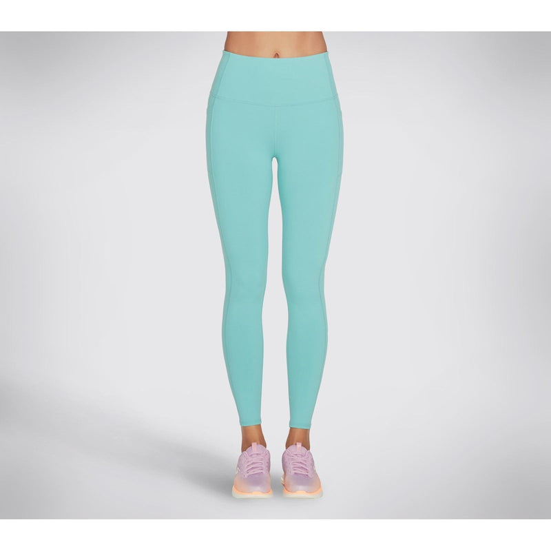 Skechers Performance GOWALK Wear High Waisted Nylon Women's Light Turquoise Sports Leggings