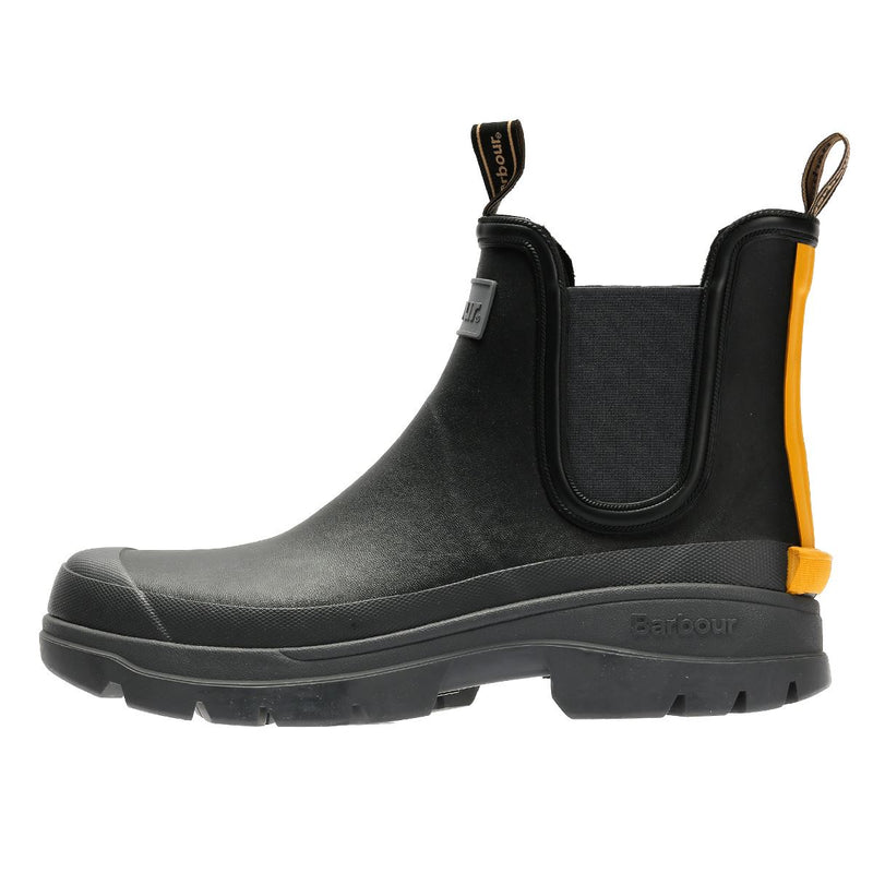 Barbour Nimbus Chelsea Men's Black/Ochre Wellington Boots