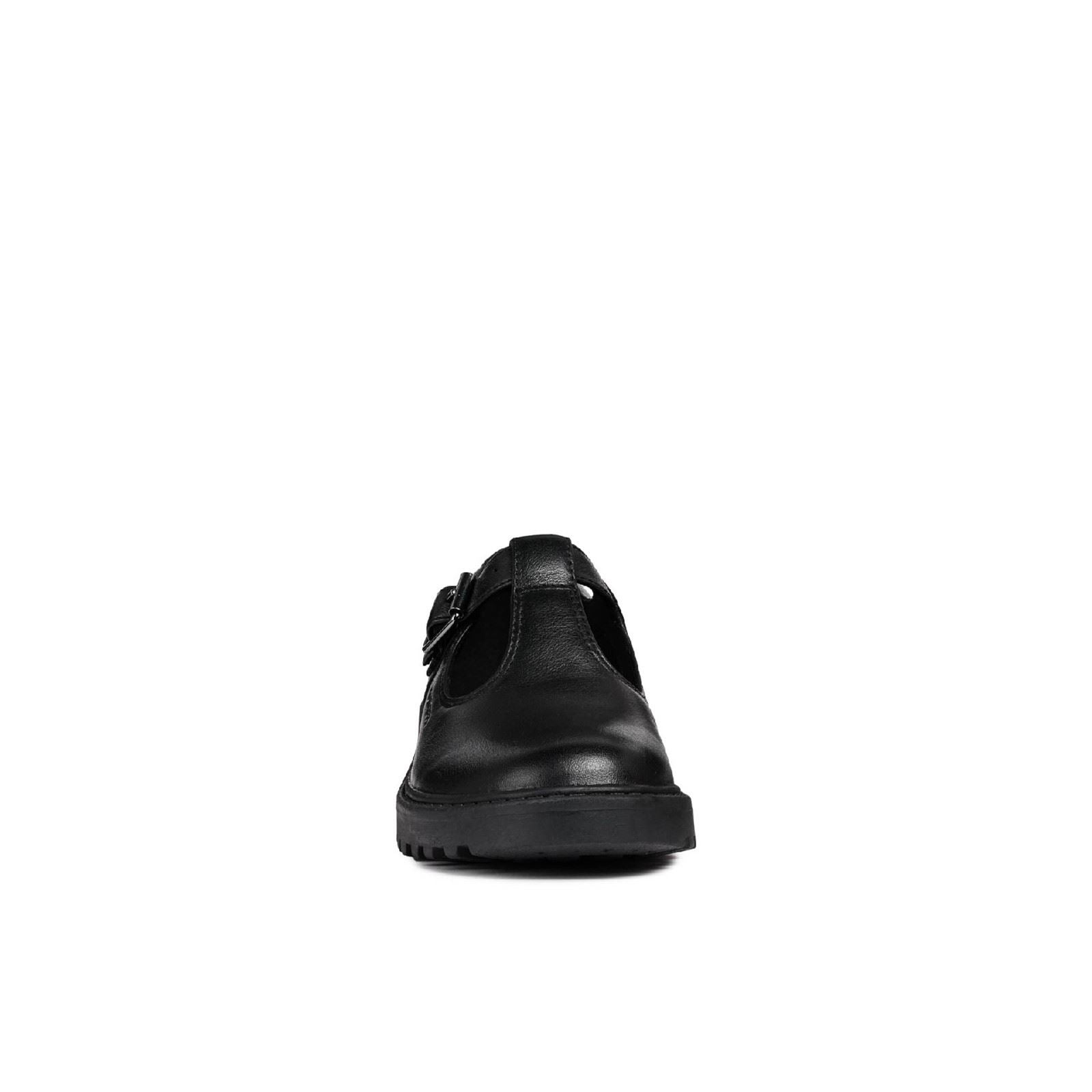 Geox J Casey Girl Leather Girl's Black Shoes