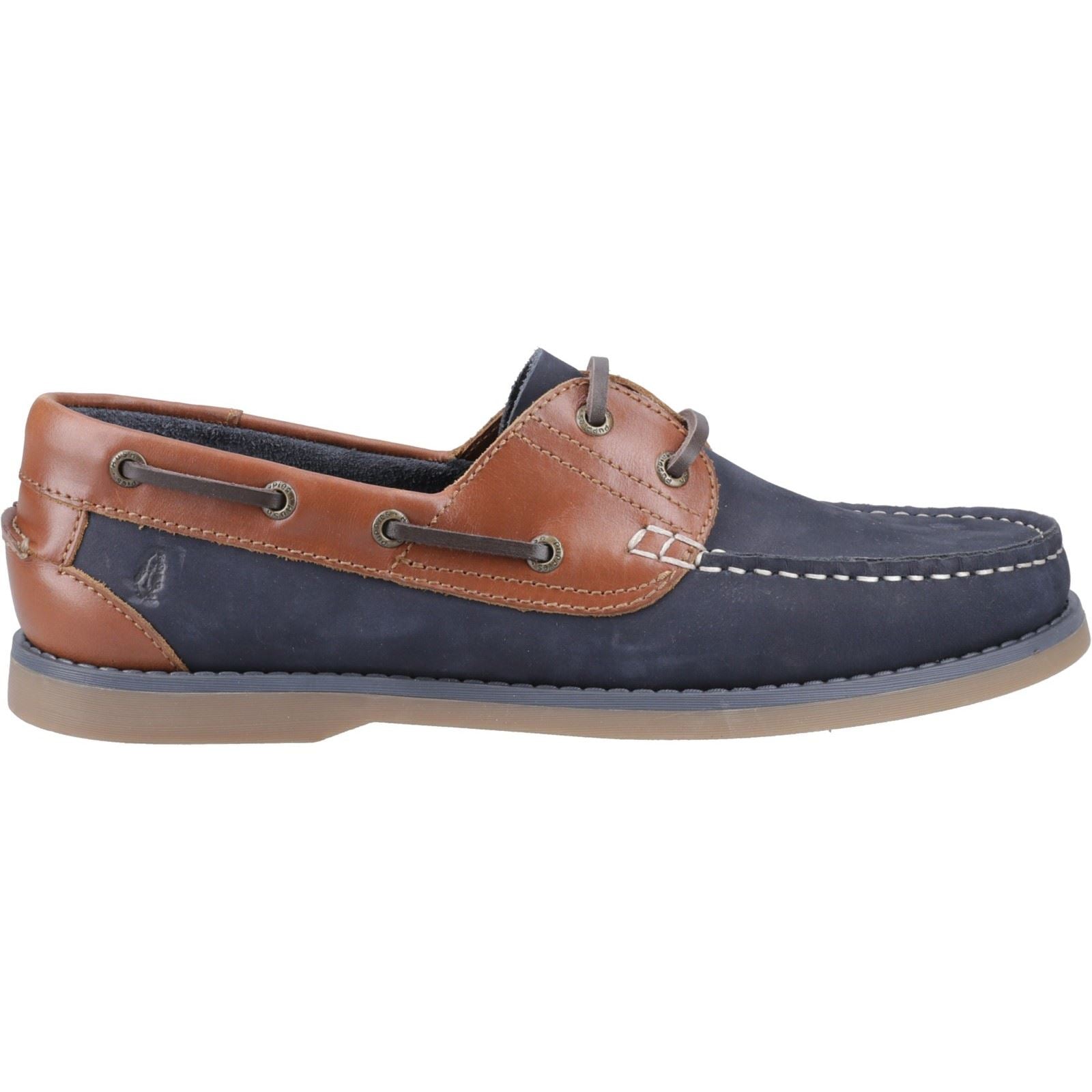 Hush Puppies Wilson Leather Men's Navy/Tan Boat Shoes