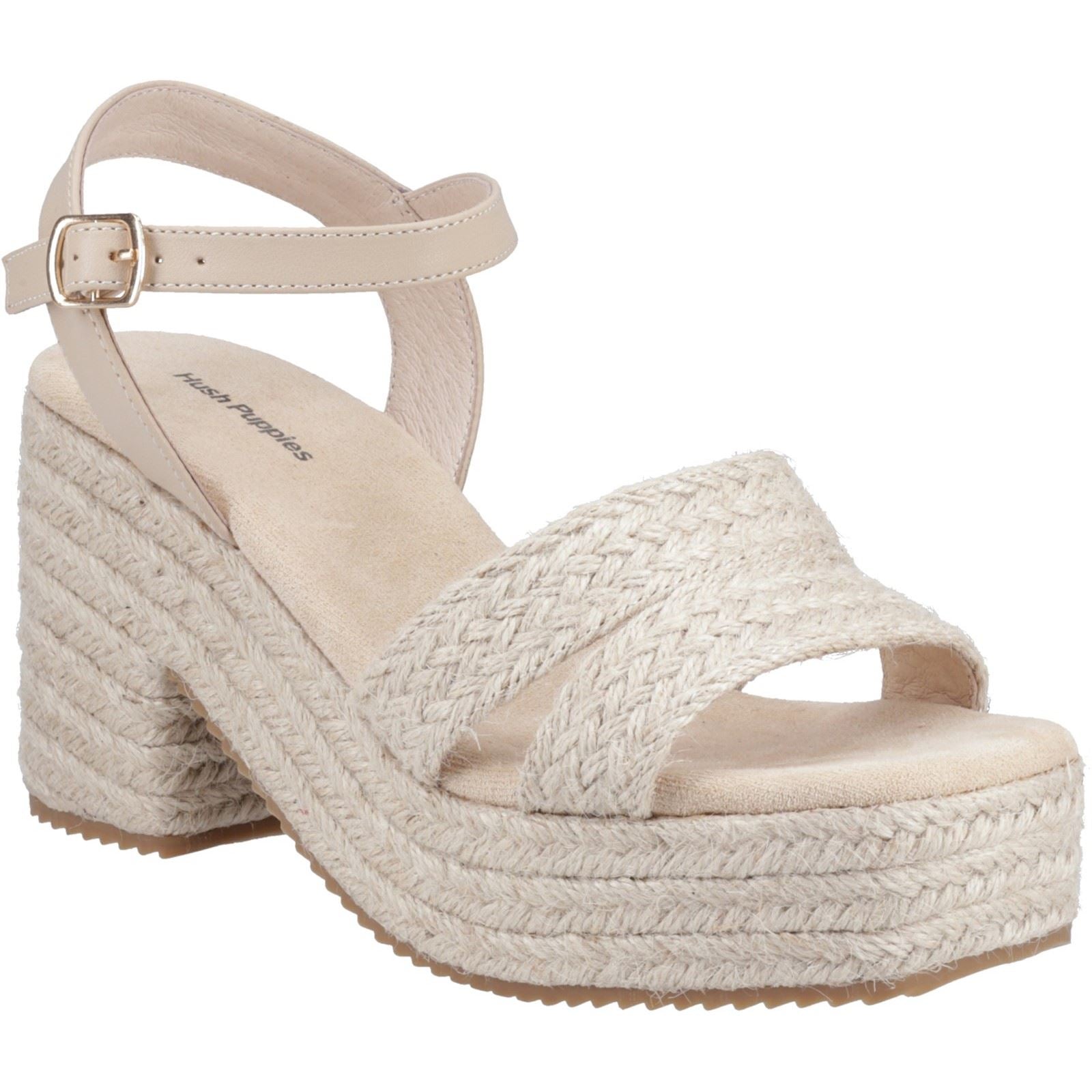 Hush Puppies Jamelia Espadrille Heel Textile Women's Nude Heels