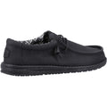 HEYDUDE Wally Canvas 100% Cotton Men's Black Boat Shoes