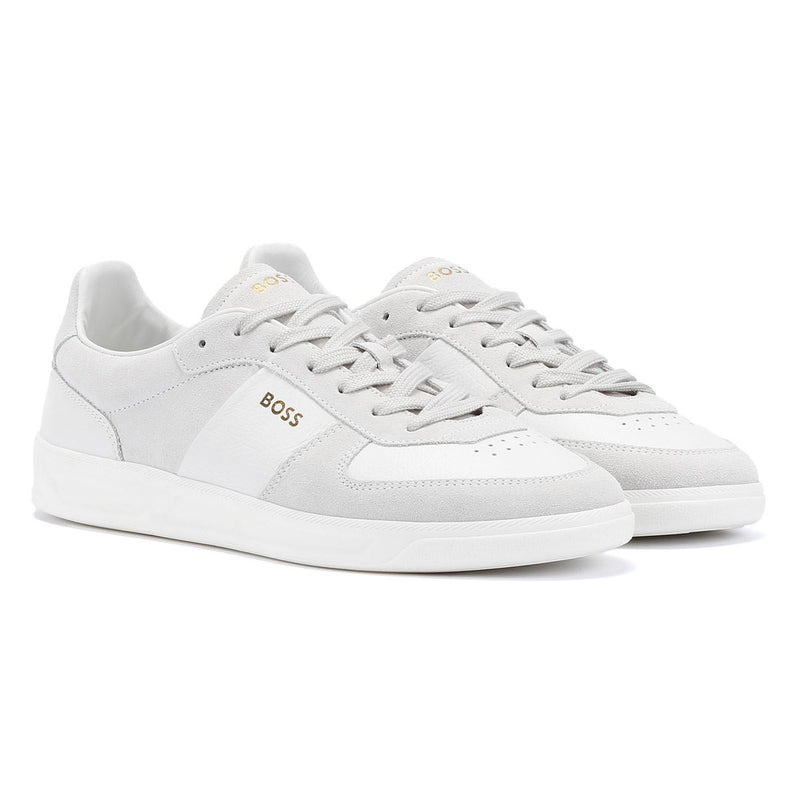 Boss Brandon Suede/Leather Men's White Sneakers