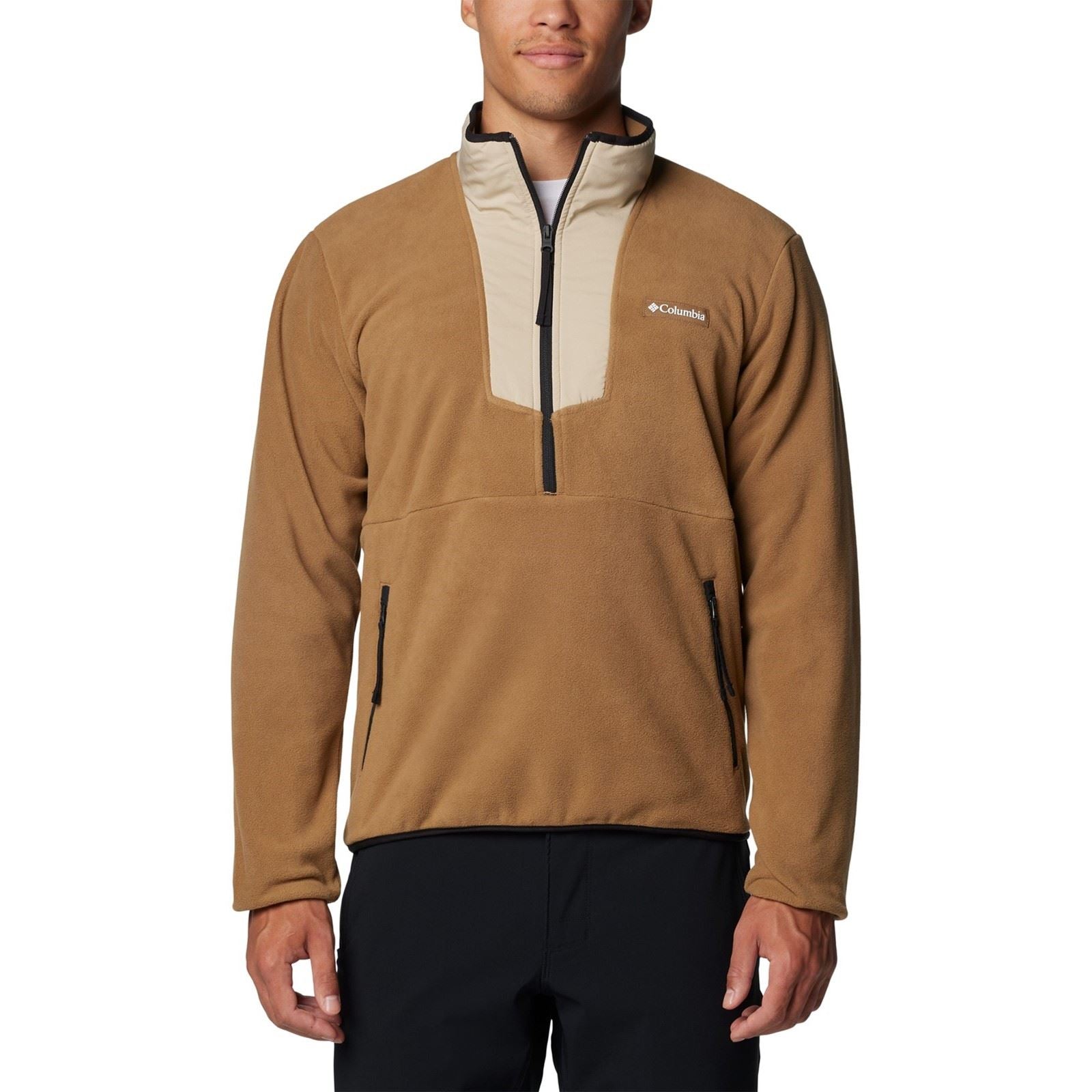 Columbia Sequoia Grove Half Zip Fleece Polyester Men's Brown Zip Neck Pullovers