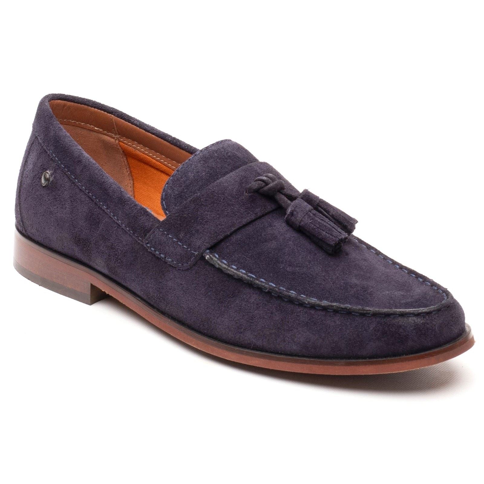 Base London Flint Leather Men's Navy Loafers