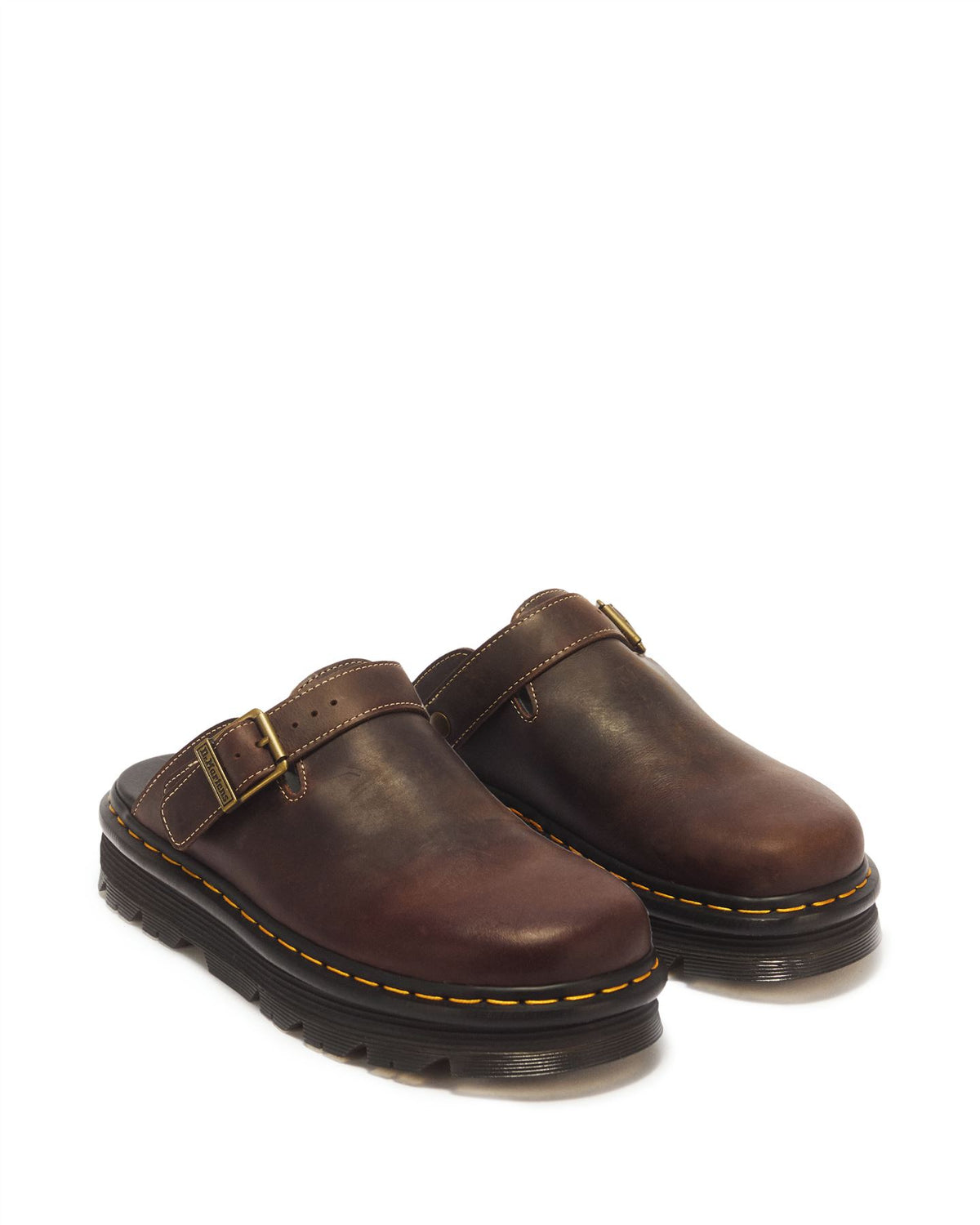 Dr. Martens Zebzag Mule Crazy Horse Leather Dark Brown Mules