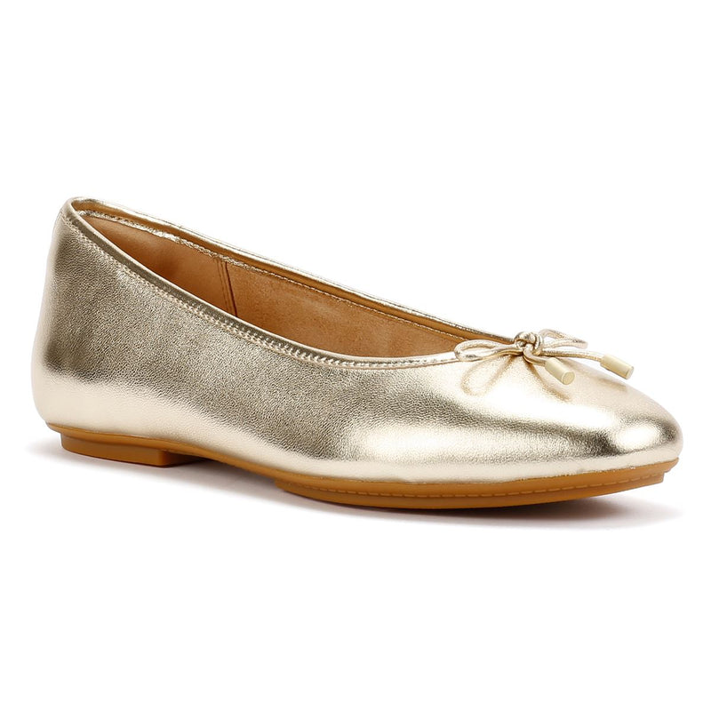 FitFlop Delicato Metallic Leather Women's Platino Ballet Flats