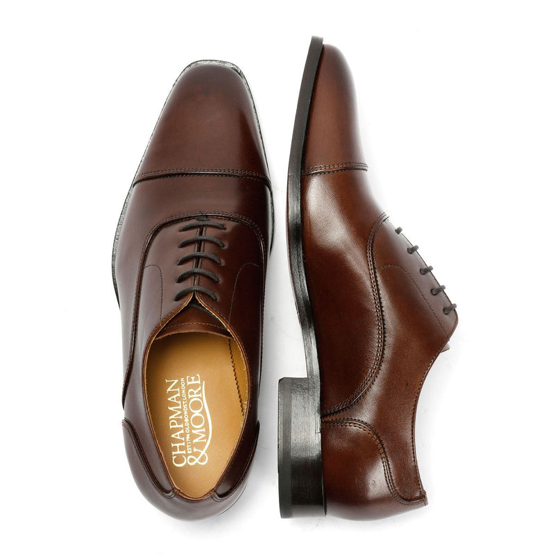 Chapman & Moore Toe Cap Oxford Leather Men's Chocolate Shoes