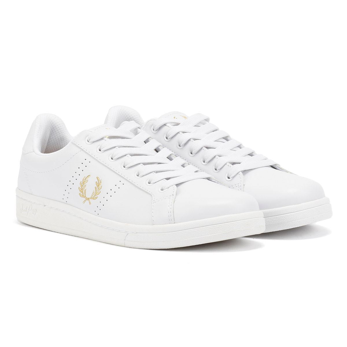 Fred Perry Cupsole Leather Men's White/Gold Sneakers