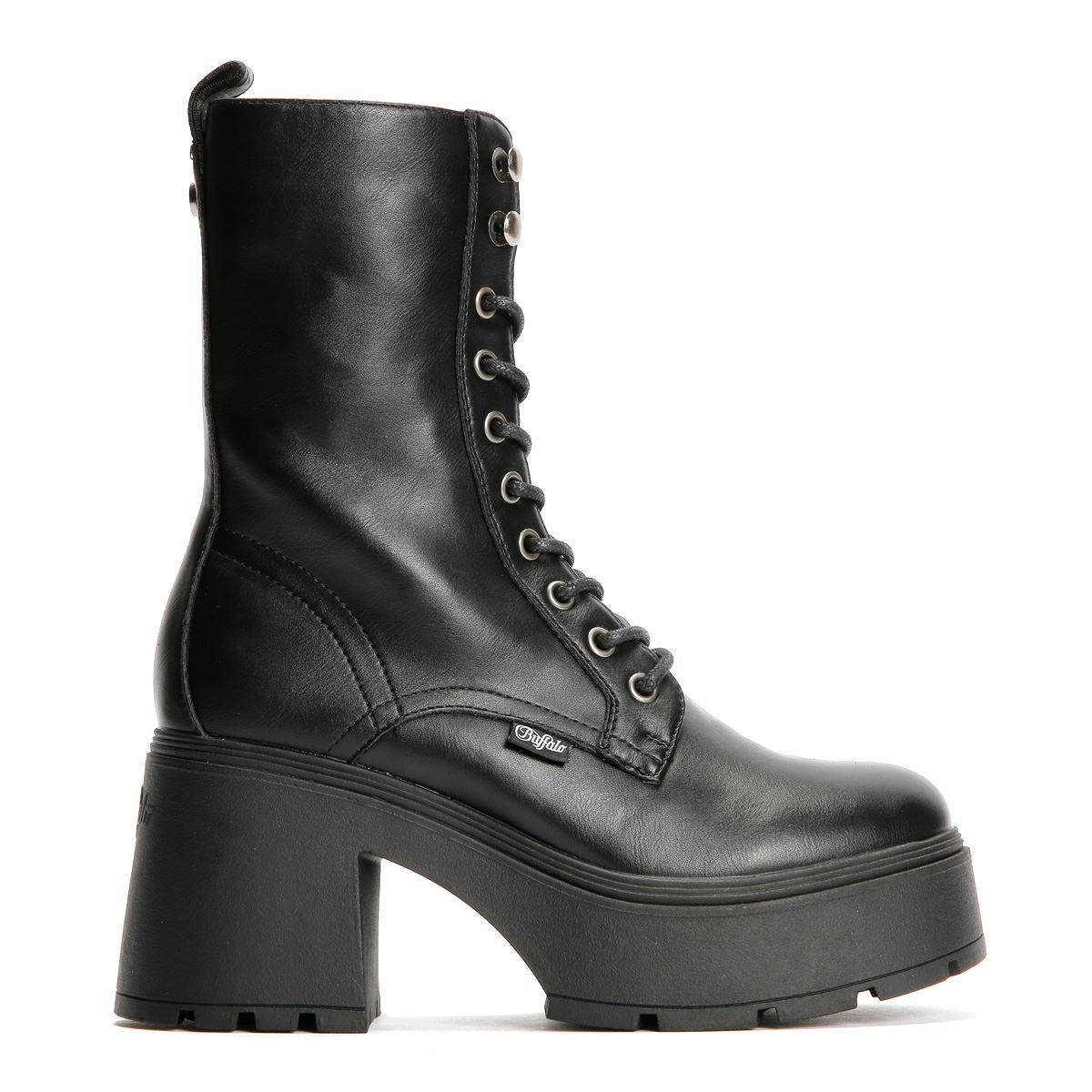 Buffalo Mila Lace Up Mid Women's Black Boots