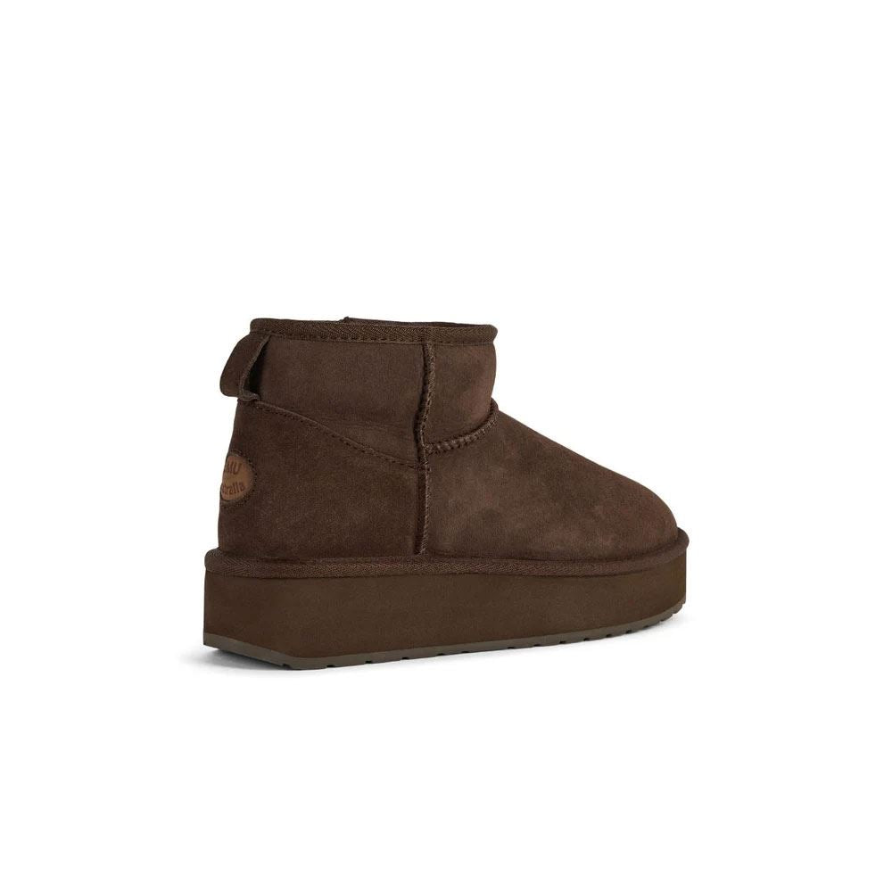 Emu Australia Stinger Micro Flatform 2.0 Sheepskin Women's Chocolate Boots