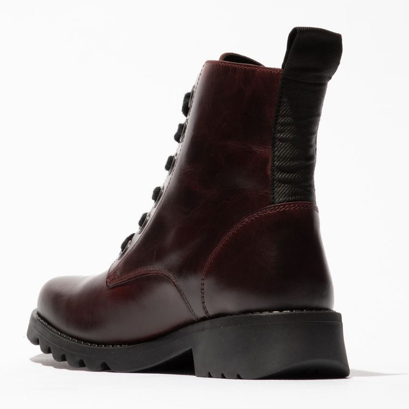 Fly London Ragi Leather Women's Wine Boots