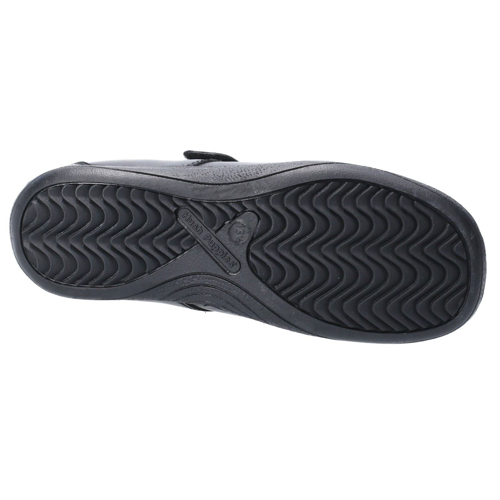 Hush Puppies Amber Youth Girls Black Leather Shoes