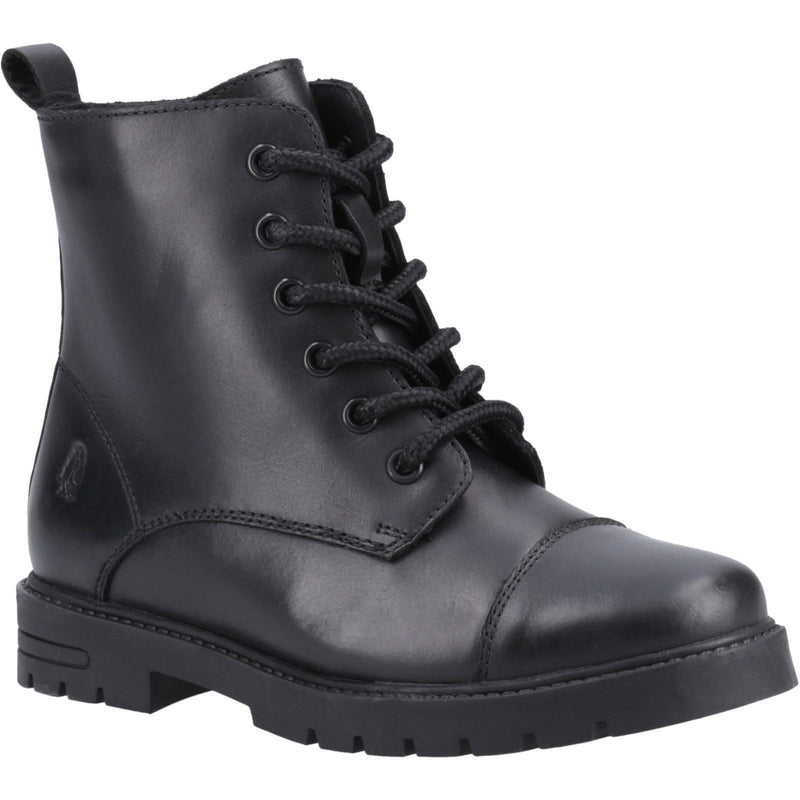 Hush Puppies Lauren Senior Leather Girls's Black Boots