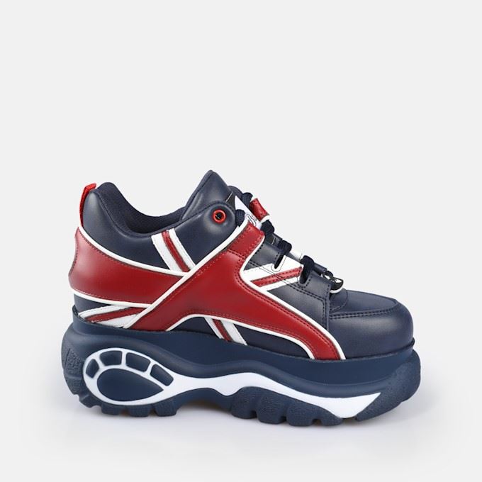 Buffalo 1339-14 Leather Women's Blue/Red Sneakers