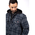 Dickies Fleece Hood Flannel Men's Blue Shirt Jacket