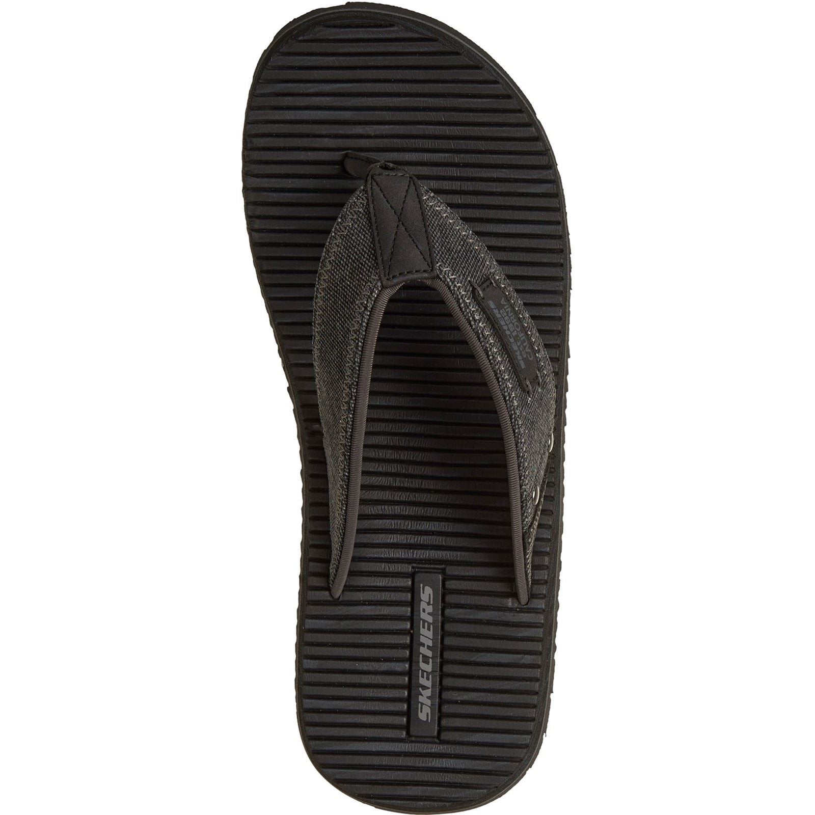 Skechers Quill Textile Men's Black Flip Flops