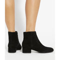 Dune Pippie Leather Women's Black Heeled Ankle Boots