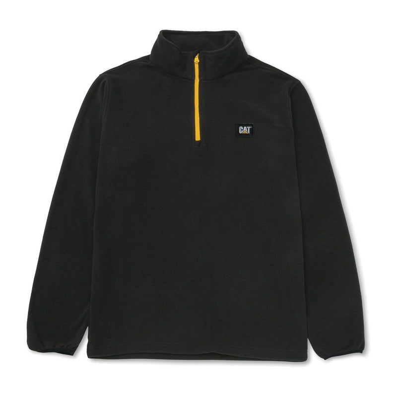 Caterpillar Cat Microfleece Quarter Zip Polyester Men's Black Sweatshirt