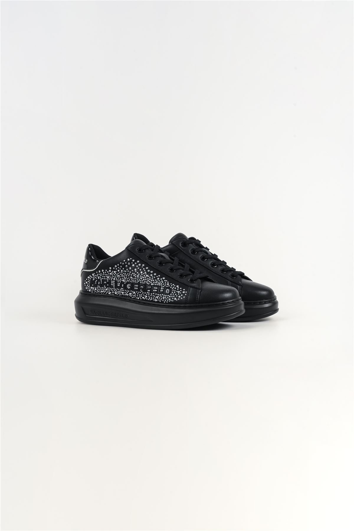Karl Lagerfeld Kapri Konstellation Leather Women's Black/Silver Sneakers
