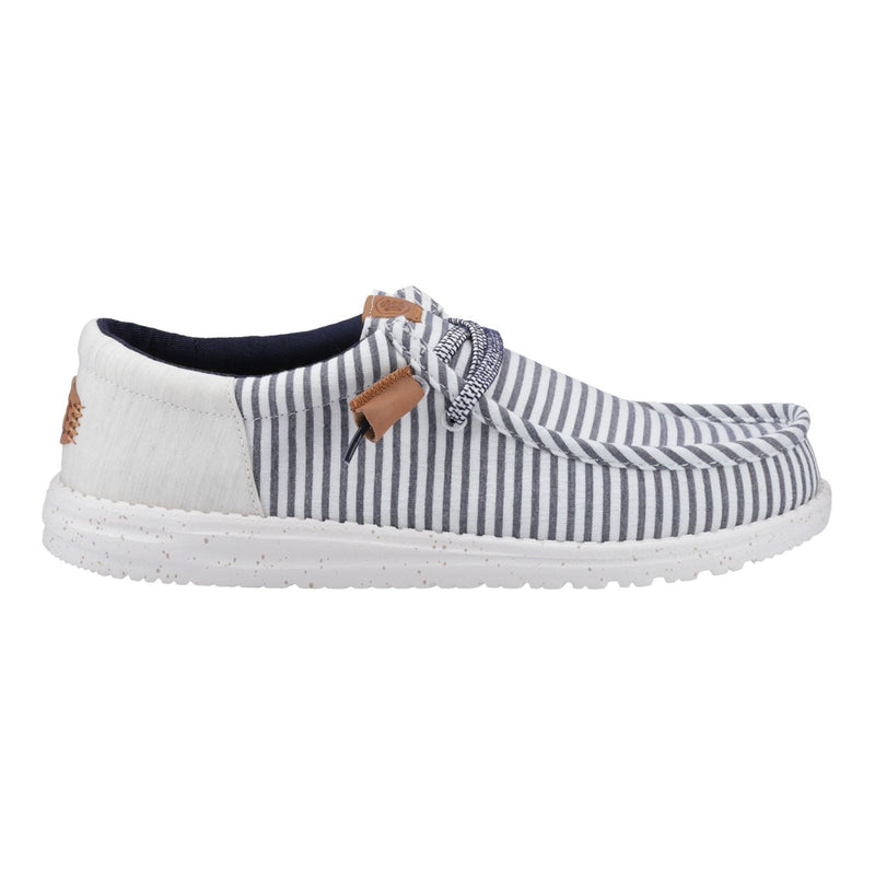 HEYDUDE Wally Funk Nu Prep Cotton Men's Princess Blue/Wood Ash Moccasins Shoes