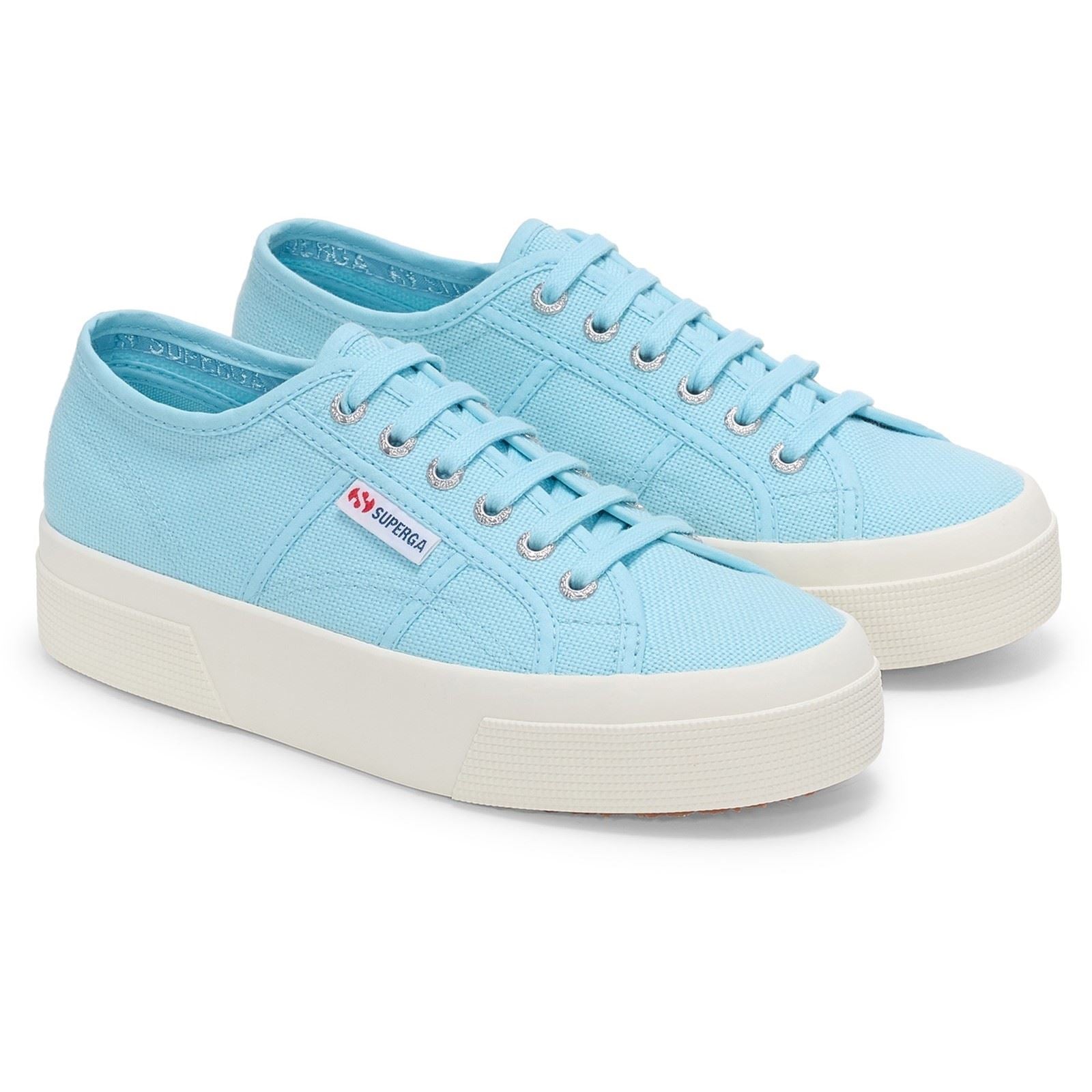 Superga 2740 PLATFORM Cotton Women's Crystal Azul Sneakers