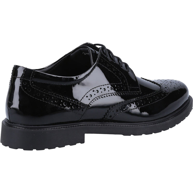 Hush Puppies Verity Leather Women's Patent Black Brogues Shoes