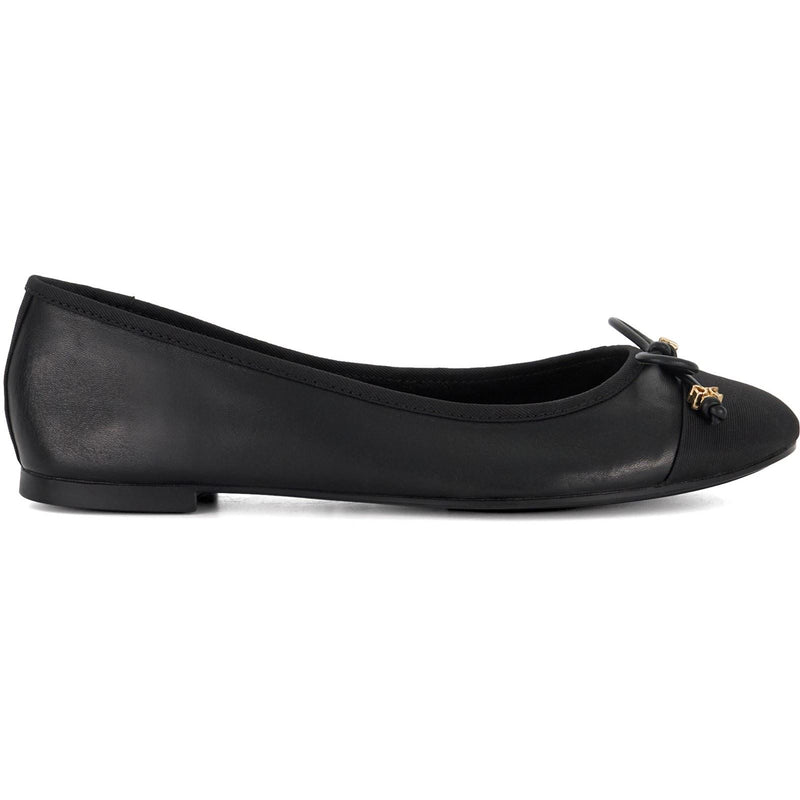 Dune Hallo Wide Fit Women's Black Flats