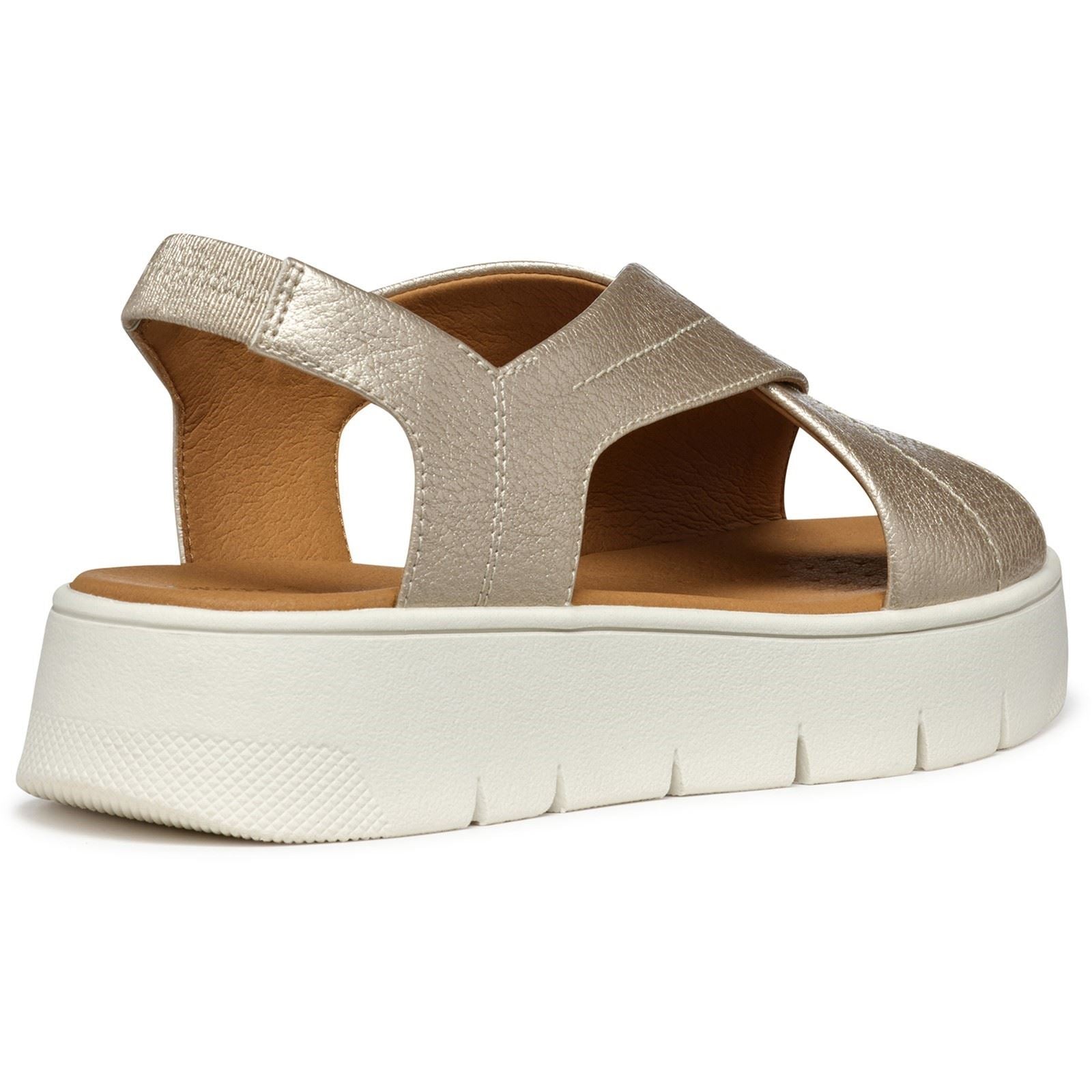 Geox D DANDRA 40 Synthetic Synthetic Women's Light Gold Sandals