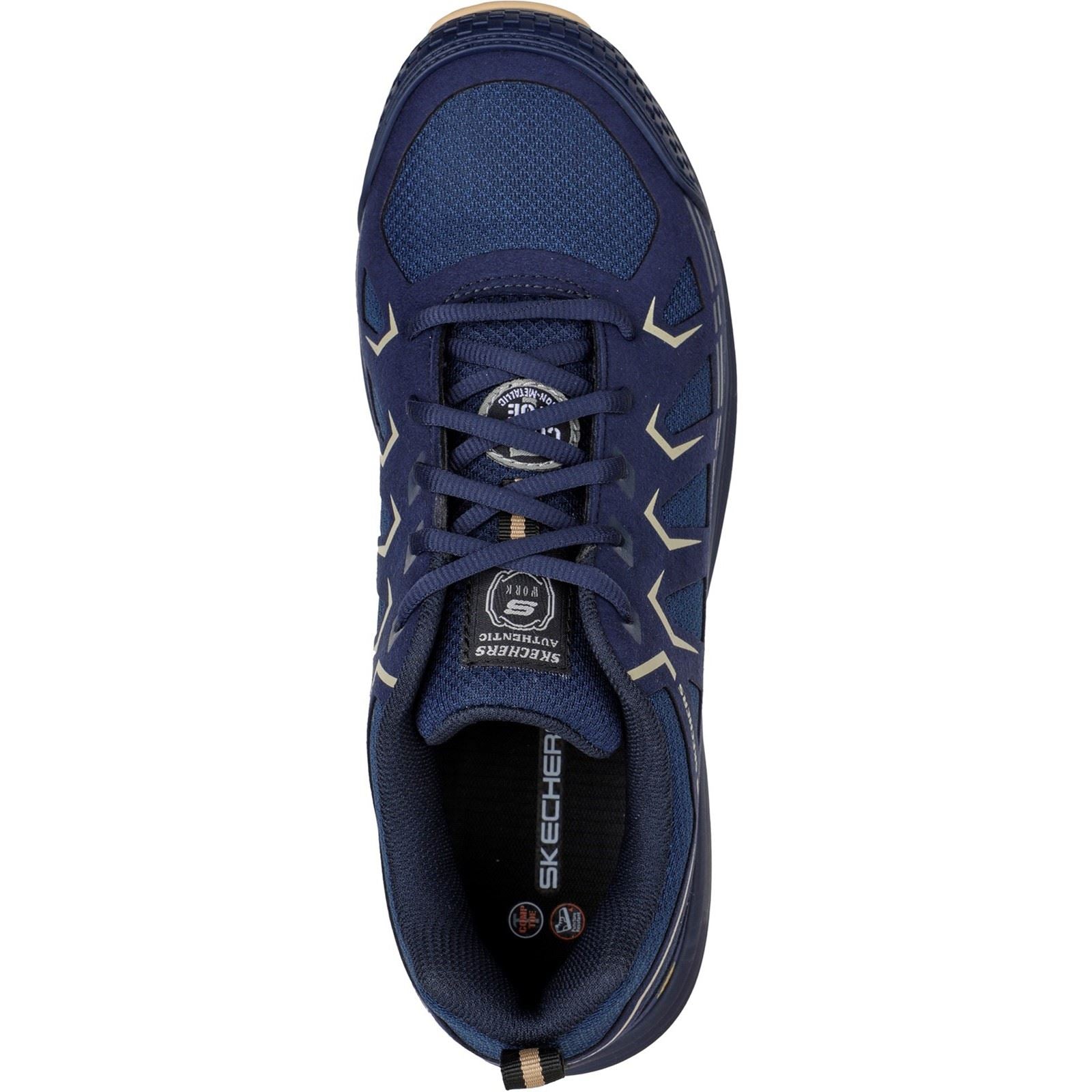 Skechers Workwear Malad II Textile Men's Navy/Tan Safety Sneakers